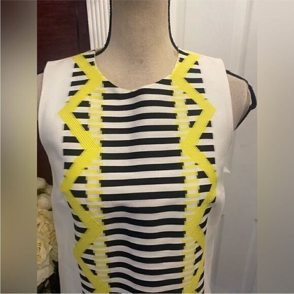 Versace Striped Yellow and Black Dress, US4 - Picture 2 of 11